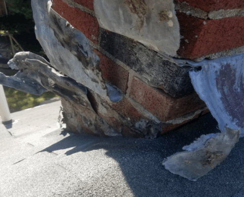 Chimney lead has no counter flashing