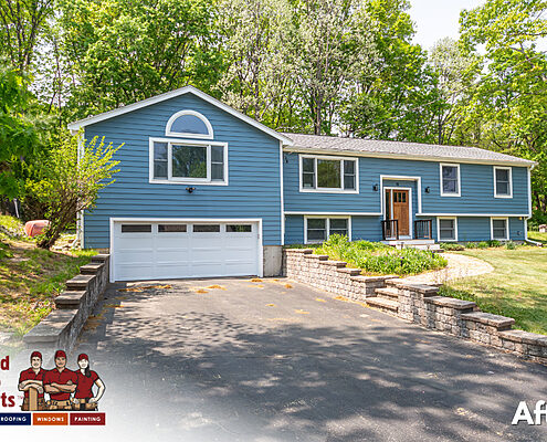 After - Everlast Composite Siding, Harbor Blue, GorillaPlank® Siding System, United Home Experts, Southborough, MA 01772