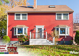 After - Everlast Composite Siding, Cabernet Red, Gorilla Plank® Siding System, United Home Experts, Wilmington, MA 01887