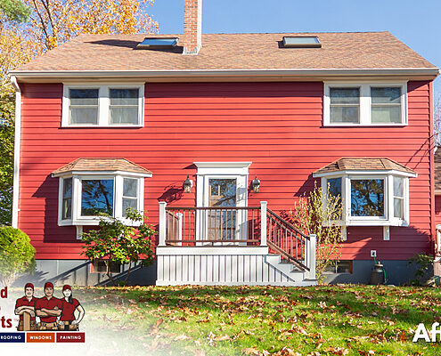 After - Everlast Composite Siding, Cabernet Red, Gorilla Plank® Siding System, United Home Experts, Wilmington, MA 01887