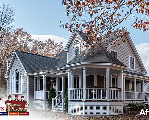 After - Everlast Composite Siding, Chestnut, GorillaPlank® Siding System, Tando Rough Sawn, United Home Experts, Northwood, NH 03261 (2)