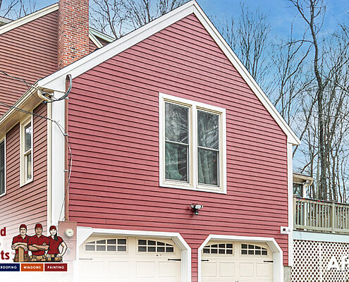 After - Everlast Composite Siding, Cabernet Red, GorillaPlank® Siding System, United Home Experts, Millbury, MA 01527 (2)