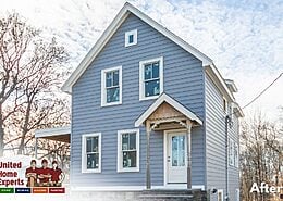After - Everlast Composite Siding, Flagstone, Gorilla Plank® Siding System, United Home Experts, Stoneham, MA 02180