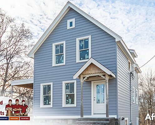 After - Everlast Composite Siding, Flagstone, Gorilla Plank® Siding System, United Home Experts, Stoneham, MA 02180