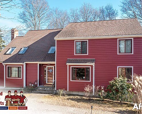 After - Everlast Composite Siding, Cabernet Red, Gorilla Plank® Siding System, United Home Experts, Ashland, MA 01721