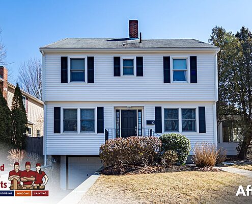 After - Cedar Knolls Vinyl Siding, White, Gutters, United Home Experts, Newton, MA 02460
