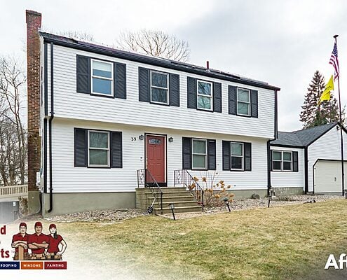 After - Exterior Painting, Sherwin Williams Extra White, Tricorn Black, Carpentry, United Home Experts, Milford, MA 01757